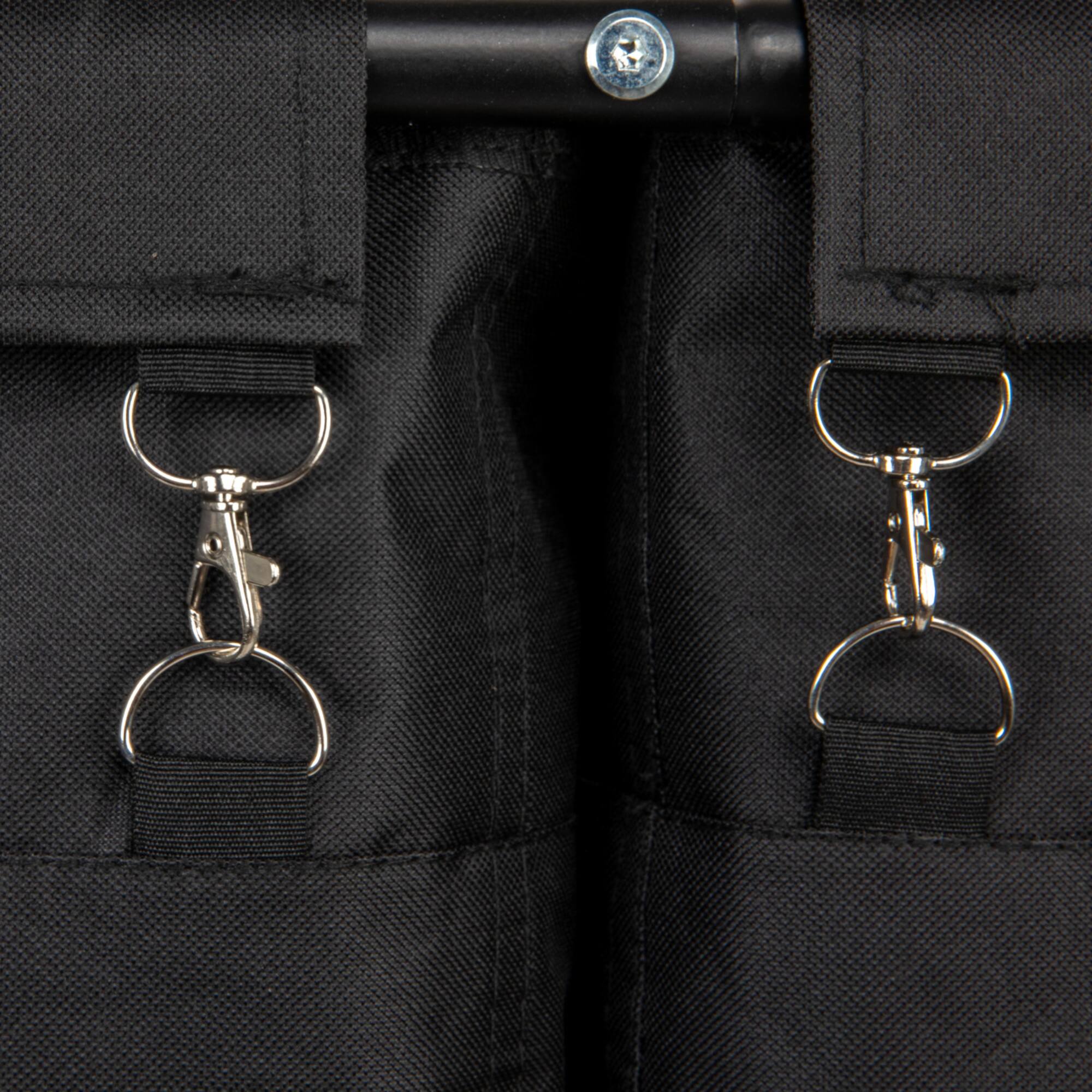 Household Essentials 34" Long Black 3-Bag Rolling Laundry Sorter